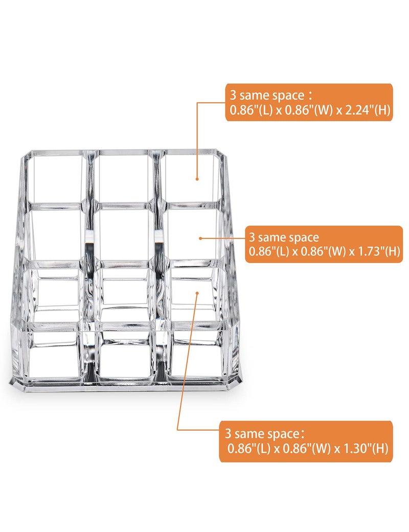 MOSIKER Lipstick Lip Gloss Organizer,Small Clear Acrylic Compact Essential Oil Rollerball Perfume Holder with 9 Slots - Image 3